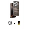 MARSİLYAN™- iPhone 16 Pro Max Kılıf Atlas Minimal Özel Seri - Siyah Buffer Cam Ekran Koruyucu + Pers Alüminyum Kamera Lens - GI