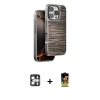 MARSİLYAN™- iPhone 16 Pro Max Kılıf Atlas Minimal Özel Seri - Siyah Buffer Cam Ekran Koruyucu + PVD Metal Kamera Lens - GS