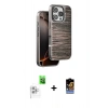 MARSİLYAN™- iPhone 16 Pro Max Kılıf Atlas Minimal Özel Seri - Siyah Buffer Hayalet Cam Ekran Koruyucu + Raze Metal Kamera Lens - BZ