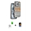 MARSİLYAN™- iPhone 16 Pro Max Kılıf Atlas Minimal Özel Seri - Siyah Buffer Hayalet Cam Ekran Koruyucu + Raze Metal Kamera Lens - BZ
