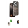 MARSİLYAN™- iPhone 16 Pro Max Kılıf Atlas Minimal Özel Seri - Siyah Buffer Hayalet Cam Ekran Koruyucu + Raze Metal Kamera Lens - NLGY