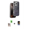 MARSİLYAN™- iPhone 16 Pro Max Kılıf Atlas Minimal Özel Seri - Siyah Buffer Hayalet Cam Ekran Koruyucu + Raze Metal Kamera Lens - NLGY