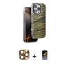 MARSİLYAN™- iPhone 16 Pro Max Kılıf Atlas Minimal Özel Seri - Siyah Buffer Hayalet Cam Ekran Koruyucu + Pers Alüminyum Kamera Lens - CLTM