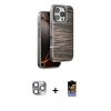 MARSİLYAN™- iPhone 16 Pro Max Kılıf Atlas Minimal Özel Seri - Siyah Buffer Hayalet Cam Ekran Koruyucu + Pers Alüminyum Kamera Lens - GI