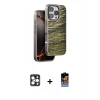 MARSİLYAN™- iPhone 16 Pro Max Kılıf Atlas Minimal Özel Seri - Siyah Buffer Hayalet Cam Ekran Koruyucu + PVD Metal Kamera Lens - GD