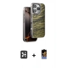 MARSİLYAN™- iPhone 16 Pro Max Kılıf Atlas Minimal Özel Seri - Siyah Buffer Hayalet Cam Ekran Koruyucu + PVD Metal Kamera Lens - SH