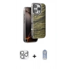 MARSİLYAN™- iPhone 16 Pro Max Kılıf Atlas Minimal Özel Seri - Siyah Joko Magic 5D Cam + Pers Alüminyum Kamera Lens - GS