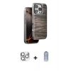 MARSİLYAN™- iPhone 16 Pro Max Kılıf Atlas Minimal Özel Seri - Siyah Joko Magic 5D Cam + Pers Alüminyum Kamera Lens - GS