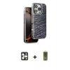MARSİLYAN™- iPhone 16 Pro Max Kılıf Atlas Minimal Özel Seri - Siyah Joko Magic 5D Hayalet Cam + PVD Metal Kamera Lens - GD