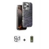 MARSİLYAN™- iPhone 16 Pro Max Kılıf Atlas Minimal Özel Seri - Siyah Joko Magic 5D Hayalet Cam + Pers Alüminyum Kamera Lens - GS
