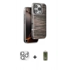 MARSİLYAN™- iPhone 16 Pro Max Kılıf Atlas Minimal Özel Seri - Siyah Joko Magic 5D Hayalet Cam + Pers Alüminyum Kamera Lens - GS