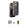 MARSİLYAN™- iPhone 16 Pro Max Kılıf Atlas Minimal Özel Seri - Siyah Joko Magic 5D Hayalet Cam + Pers Alüminyum Kamera Lens - GI