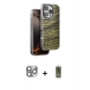 MARSİLYAN™- iPhone 16 Pro Max Kılıf Atlas Minimal Özel Seri - Siyah Joko Magic 5D Hayalet Cam + Pers Alüminyum Kamera Lens - GI