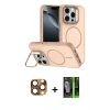 MARSİLYAN™- iPhone 16 Pro Max Kılıf Çekirdek Klasik - Şeffaf 360 Full Body Arka Koruyucu + Çöl Titanyum Pers Alüminyum Kamera Lens