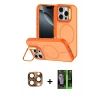 MARSİLYAN™- iPhone 16 Pro Max Kılıf Çekirdek Klasik - Şeffaf 360 Full Body Arka Koruyucu + Çöl Titanyum Pers Alüminyum Kamera Lens