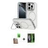 MARSİLYAN™- iPhone 16 Pro Max Kılıf Çekirdek Klasik - Şeffaf 360 Full Body Arka Koruyucu + Raze Metal Kamera Lens - CLTM
