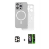 MARSİLYAN™- iPhone 16 Pro Max Kılıf Çekirdek Klasik - Şeffaf 360 Full Body Arka Koruyucu + PVD Metal Kamera Lens - GD