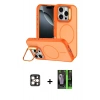 MARSİLYAN™- iPhone 16 Pro Max Kılıf Çekirdek Klasik - Şeffaf 360 Full Body Arka Koruyucu + PVD Metal Kamera Lens - GD