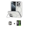 MARSİLYAN™- iPhone 16 Pro Max Kılıf Çekirdek Klasik - Şeffaf 360 Full Body Arka Koruyucu + PVD Metal Kamera Lens - GD