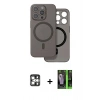 MARSİLYAN™- iPhone 16 Pro Max Kılıf Çekirdek Klasik - Şeffaf 360 Full Body Arka Koruyucu + PVD Metal Kamera Lens - GS
