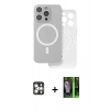 MARSİLYAN™- iPhone 16 Pro Max Kılıf Çekirdek Klasik - Şeffaf 360 Full Body Arka Koruyucu + PVD Metal Kamera Lens - GS