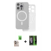 MARSİLYAN™- iPhone 16 Pro Max Kılıf Çekirdek Klasik - Şeffaf 360 Full Body Arka Koruyucu + Raze Metal Kamera Lens - NLGY