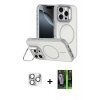 MARSİLYAN™- iPhone 16 Pro Max Kılıf Çekirdek Klasik - Şeffaf 360 Full Body Arka Koruyucu + Pers Alüminyum Kamera Lens - GS