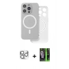MARSİLYAN™- iPhone 16 Pro Max Kılıf Çekirdek Klasik - Şeffaf 360 Full Body Arka Koruyucu + Pers Alüminyum Kamera Lens - GS