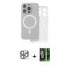 MARSİLYAN™- iPhone 16 Pro Max Kılıf Çekirdek Klasik - Şeffaf 360 Full Body Arka Koruyucu + Pers Alüminyum Kamera Lens - GI