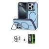 MARSİLYAN™- iPhone 16 Pro Max Kılıf Çekirdek Klasik - Şeffaf 360 Full Body Arka Koruyucu + Pers Alüminyum Kamera Lens - GS