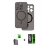 MARSİLYAN™- iPhone 16 Pro Max Kılıf Çekirdek Klasik - Şeffaf 360 Full Body Arka Koruyucu + Raze Metal Kamera Lens - SH