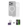 MARSİLYAN™- iPhone 16 Pro Max Kılıf Çekirdek Klasik - Şeffaf 360 Full Body Arka Koruyucu + Bilvis Titan Kamera Lens - SH