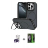 MARSİLYAN™- iPhone 16 Pro Max Kılıf Çekirdek Klasik - Şeffaf 360 Full Body Arka Koruyucu + Bilvis Titan Kamera Lens - TMGI
