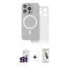 MARSİLYAN™- iPhone 16 Pro Max Kılıf Çekirdek Klasik - Şeffaf Pasifik Cam Ekran Koruyucu + Bilvis Titan Kamera Lens - SH
