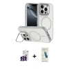 MARSİLYAN™- iPhone 16 Pro Max Kılıf Çekirdek Klasik - Şeffaf Pasifik Cam Ekran Koruyucu + Bilvis Titan Kamera Lens - TMGI
