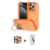 MARSİLYAN™- iPhone 16 Pro Max Kılıf Çekirdek Klasik - Şeffaf Pasifik Cam Ekran Koruyucu + Pers Alüminyum Kamera Lens - CLTM