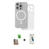 MARSİLYAN™- iPhone 16 Pro Max Kılıf Çekirdek Klasik - Şeffaf Pasifik Cam Ekran Koruyucu + Raze Metal Kamera Lens - CLTM