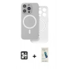 MARSİLYAN™- iPhone 16 Pro Max Kılıf Çekirdek Klasik - Şeffaf Pasifik Cam Ekran Koruyucu + PVD Metal Kamera Lens - GS