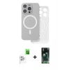 MARSİLYAN™- iPhone 16 Pro Max Kılıf Çekirdek Klasik - Siyah 360 Mat Full Body Arka Koruyucu + Raze Metal Kamera Lens - BZ