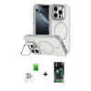 MARSİLYAN™- iPhone 16 Pro Max Kılıf Çekirdek Klasik - Siyah 360 Mat Full Body Arka Koruyucu + Raze Metal Kamera Lens - BZ