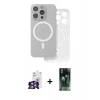 MARSİLYAN™- iPhone 16 Pro Max Kılıf Çekirdek Klasik - Siyah 360 Mat Full Body Arka Koruyucu + Bilvis Titan Kamera Lens - GS