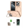 MARSİLYAN™- iPhone 16 Pro Max Kılıf Çekirdek Klasik - Siyah 360 Mat Full Body Arka Koruyucu + Çöl Titanyum Raze Metal Kamera Lens