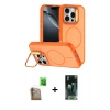MARSİLYAN™- iPhone 16 Pro Max Kılıf Çekirdek Klasik - Siyah 360 Mat Full Body Arka Koruyucu + Çöl Titanyum Raze Metal Kamera Lens