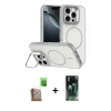 MARSİLYAN™- iPhone 16 Pro Max Kılıf Çekirdek Klasik - Siyah 360 Mat Full Body Arka Koruyucu + Çöl Titanyum Raze Metal Kamera Lens