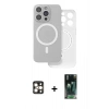 MARSİLYAN™- iPhone 16 Pro Max Kılıf Çekirdek Klasik - Siyah 360 Mat Full Body Arka Koruyucu + PVD Metal Kamera Lens - GD