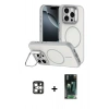 MARSİLYAN™- iPhone 16 Pro Max Kılıf Çekirdek Klasik - Siyah 360 Mat Full Body Arka Koruyucu + PVD Metal Kamera Lens - GS