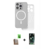 MARSİLYAN™- iPhone 16 Pro Max Kılıf Çekirdek Klasik - Siyah 360 Mat Full Body Arka Koruyucu + Raze Metal Kamera Lens - CLTM