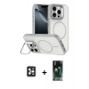 MARSİLYAN™- iPhone 16 Pro Max Kılıf Çekirdek Klasik - Siyah 360 Mat Full Body Arka Koruyucu + PVD Metal Kamera Lens - SH