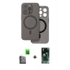 MARSİLYAN™- iPhone 16 Pro Max Kılıf Çekirdek Klasik - Siyah 360 Mat Full Body Arka Koruyucu + Raze Metal Kamera Lens - SH