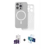 MARSİLYAN™- iPhone 16 Pro Max Kılıf Çekirdek Klasik - Siyah 3D Antistatik Cam Ekran Koruyucu + Bilvis Titan Kamera Lens - SH